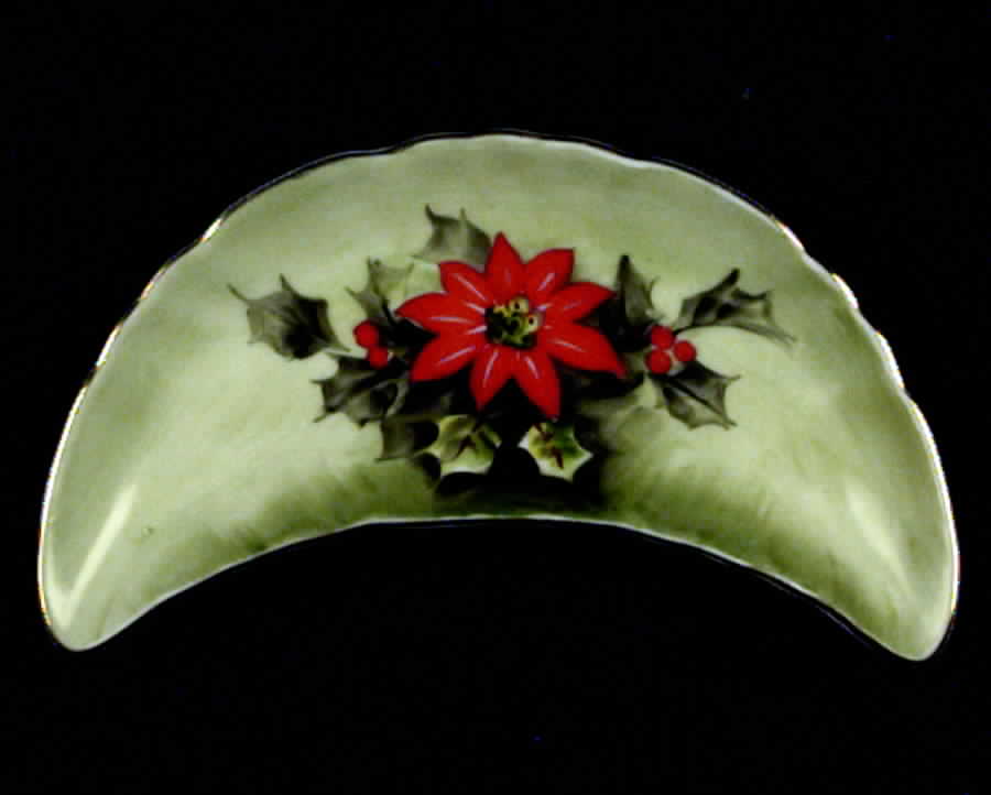 Poinsettia Bone Dish by Lefton-1