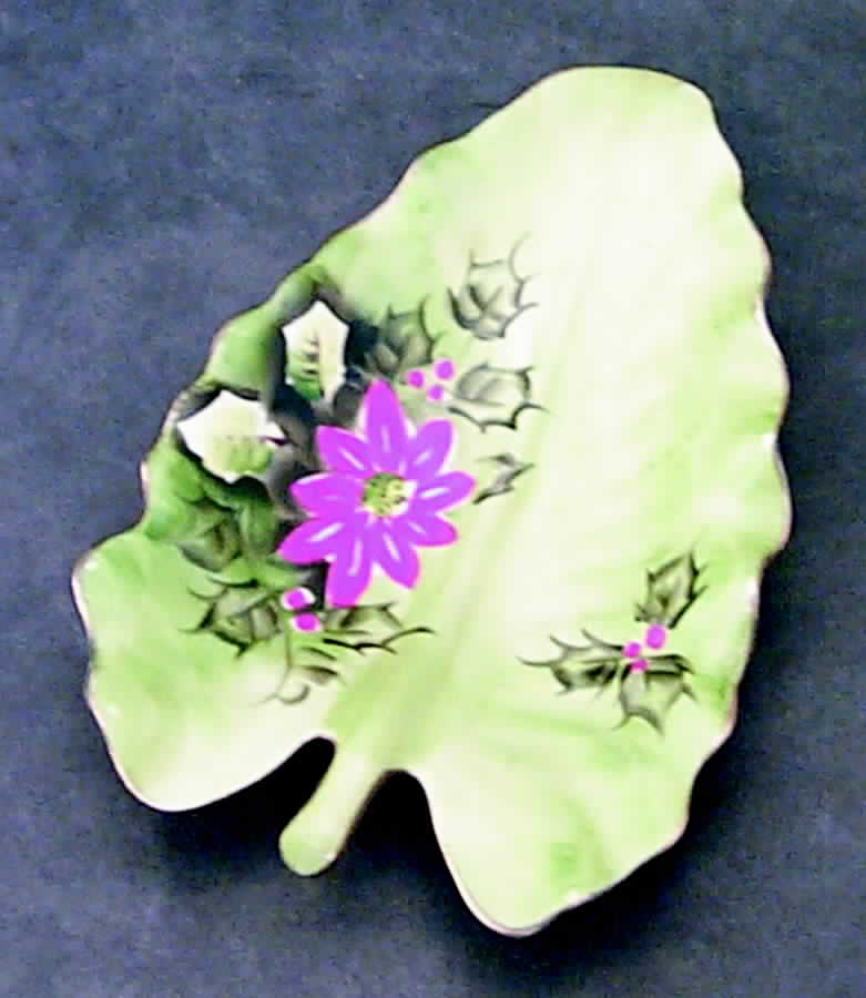 Poinsettia Leaf Shaped Dish by Lefton-1