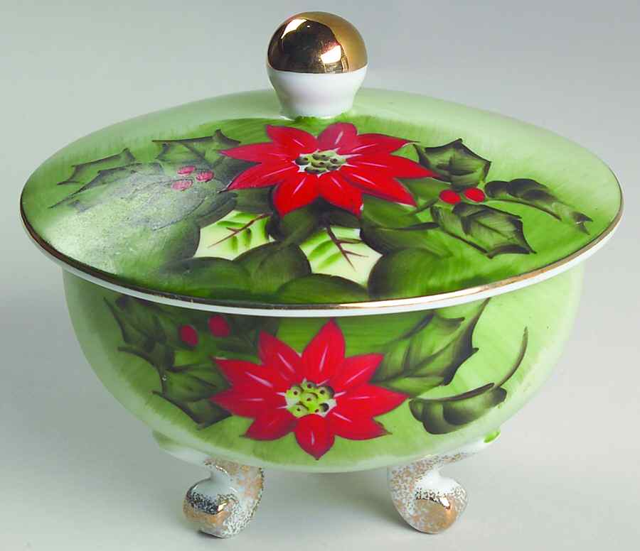 Poinsettia Candy Box & Lid by Lefton-1