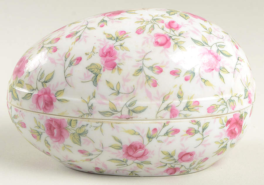 Rose Chintz Large Egg Box & Lid by Lefton-1