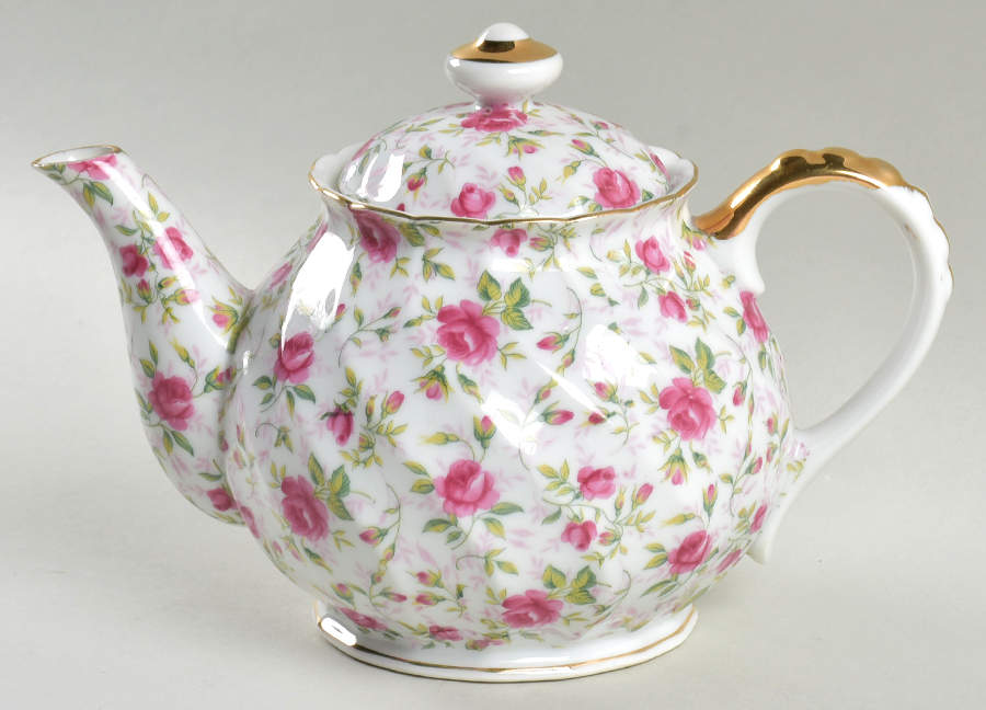 Rose Chintz Teapot & Lid by Lefton-1