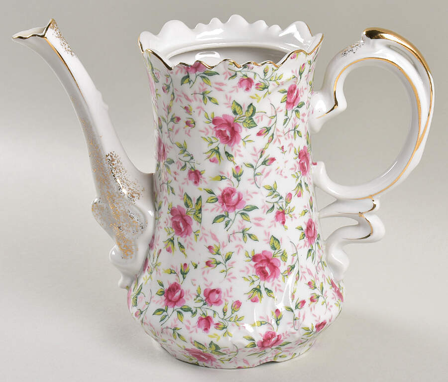 Rose Chintz Coffee Pot No Lid by Lefton-1