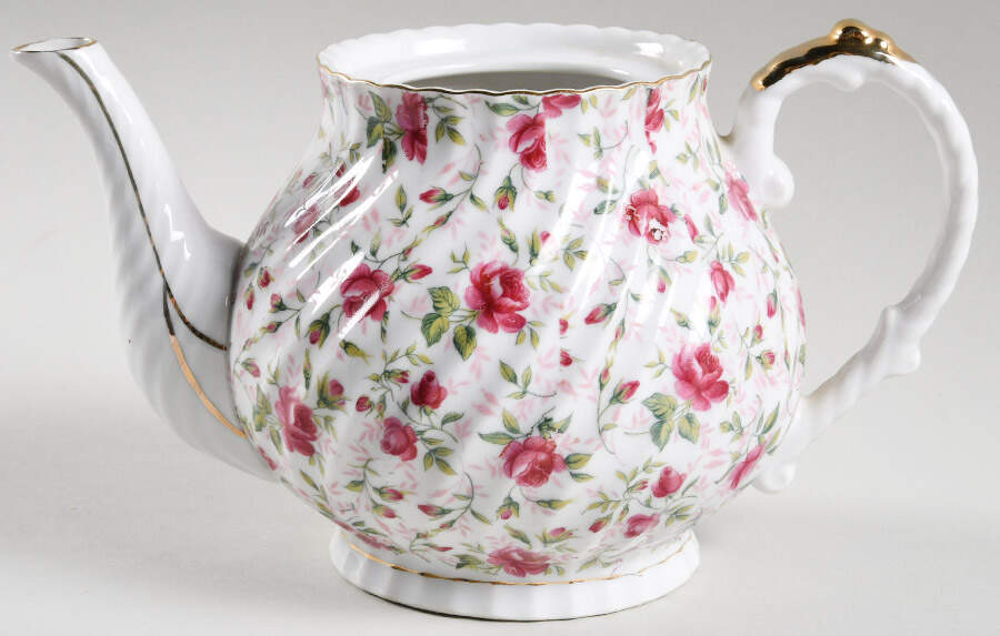 Rose Chintz Teapot No Lid by Lefton-1