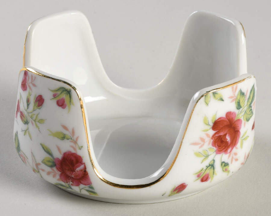 Rose Chintz Ashtray Set with Holder, Holder Only by Lefton-1