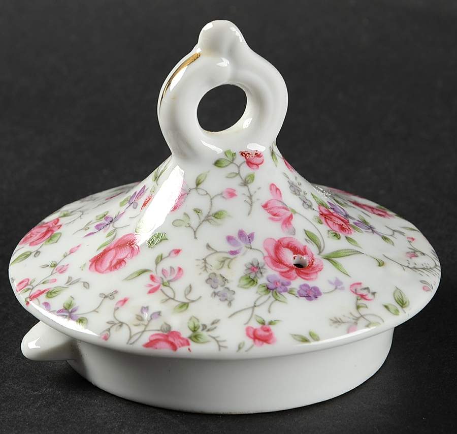 Rose Chintz Lid for Musical Teapot by Lefton-1