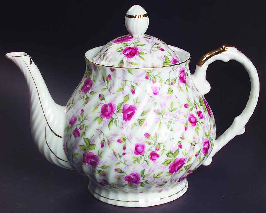 Rose Chintz Small Teapot & Lid by Lefton-1