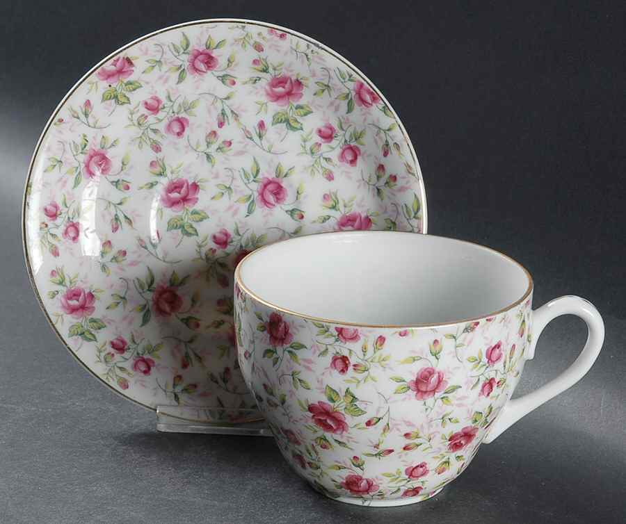 Rose Chintz Oversized Cup & Saucer Set by Lefton-1
