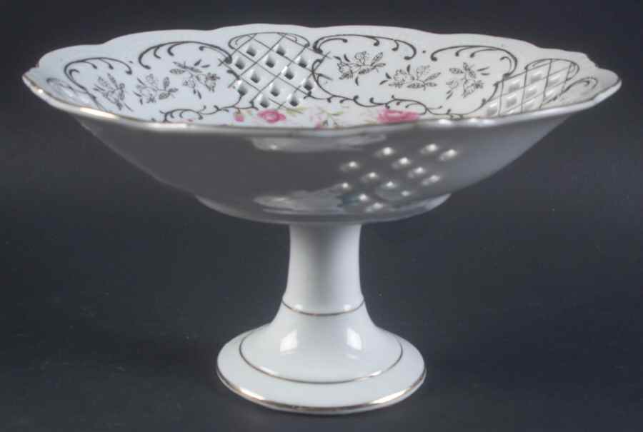 Rose Chintz Round Compote (Height X Width) by Lefton-1
