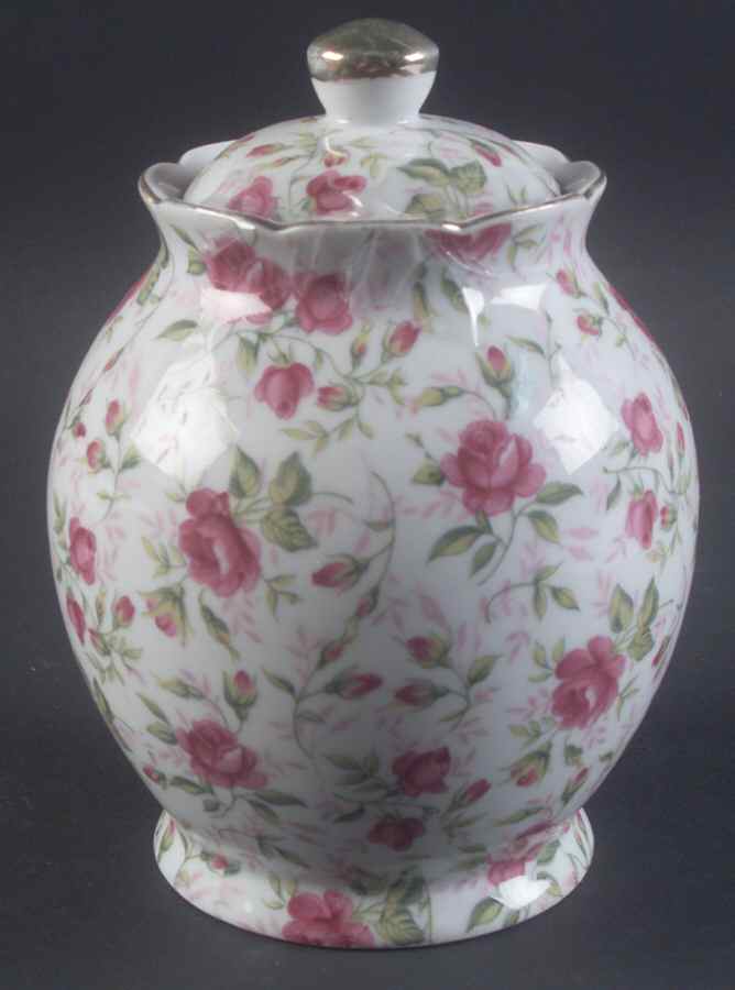 Rose Chintz 4" Storage Jar & Lid by Lefton-1