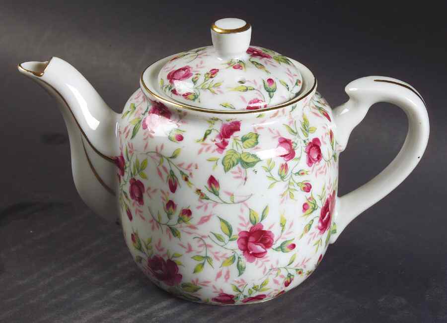 Rose Chintz Individual Teapot & Lid by Lefton-1