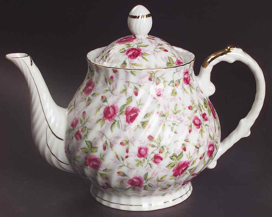 Rose Chintz Teapot & Lid by Lefton-1