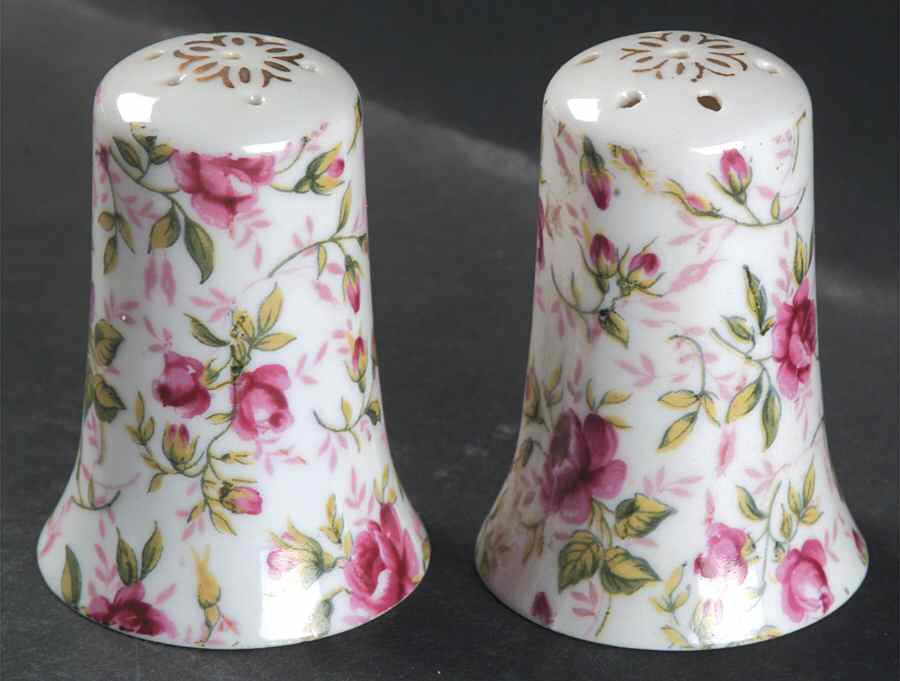 Rose Chintz Salt & Pepper Set by Lefton-1