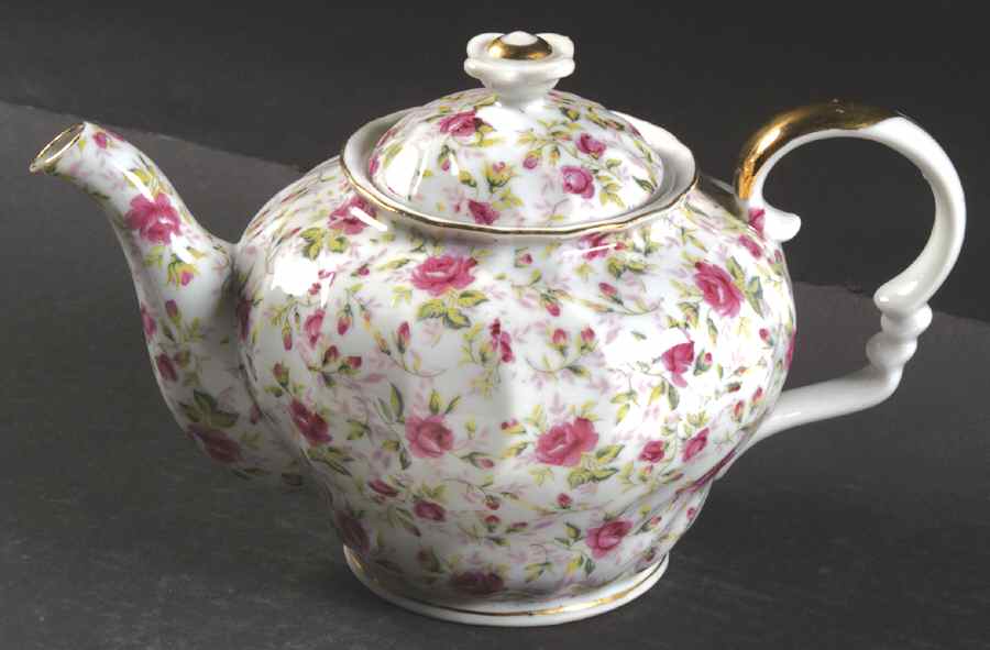 Rose Chintz Teapot & Lid by Lefton-1