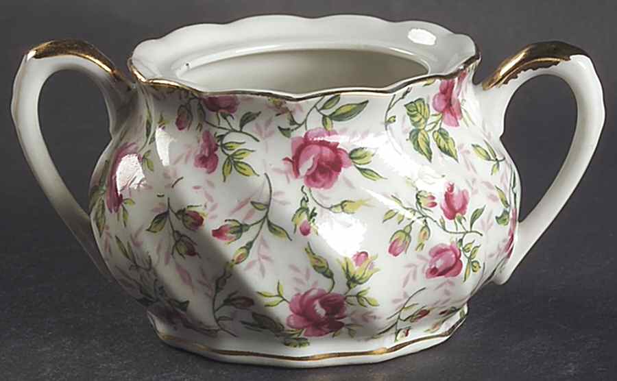Rose Chintz Sugar Bowl No Lid by Lefton-1