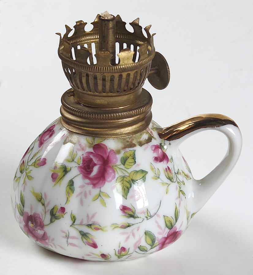 Rose Chintz Oil Lamp No Globe by Lefton-1