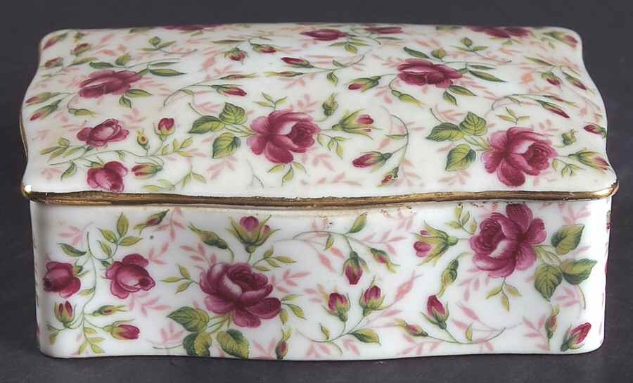 Rose Chintz Cigarette Box & Lid by Lefton-1