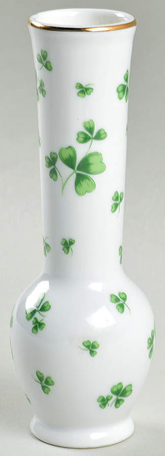 Shamrock St Patrick 6" Bud Vase by Lefton-1