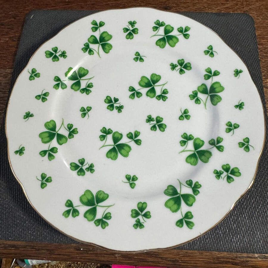 Shamrock St Patrick Bread & Butter Plate by Lefton-1