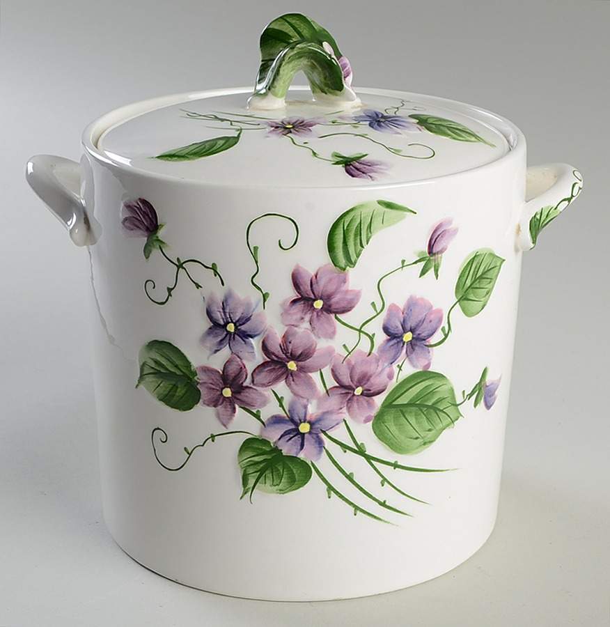 Sweet Violets Large Canister & Lid by Lefton-1