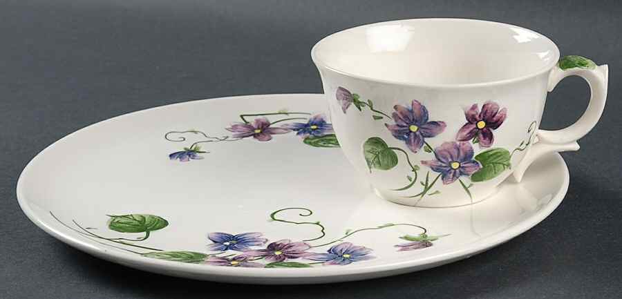 Sweet Violets Snack Plate & Cup Set by Lefton-1