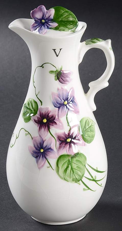 Sweet Violets Vinegar Cruet and Stopper by Lefton-1