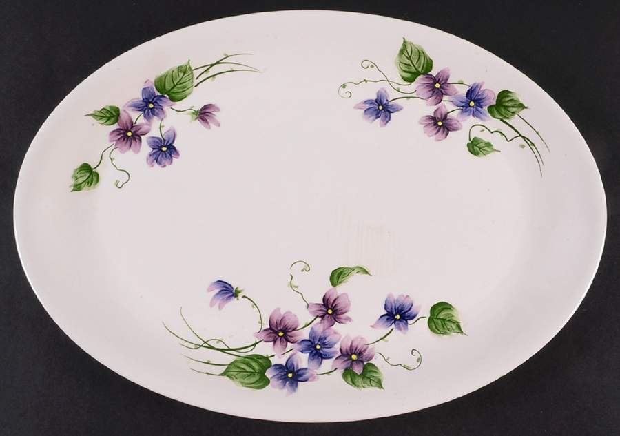 Sweet Violets 14" Oval Serving Platter by Lefton-1