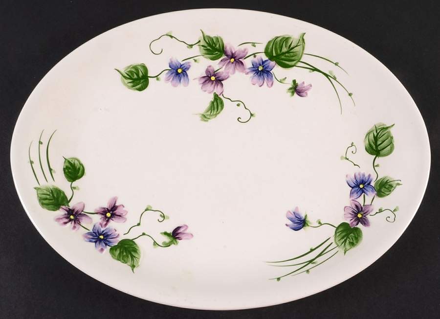 Sweet Violets 11" Oval Serving Platter by Lefton-1