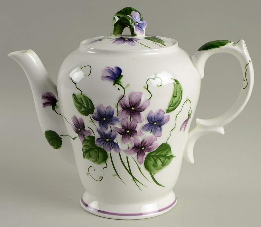 Sweet Violets Coffee Pot & Lid by Lefton-1