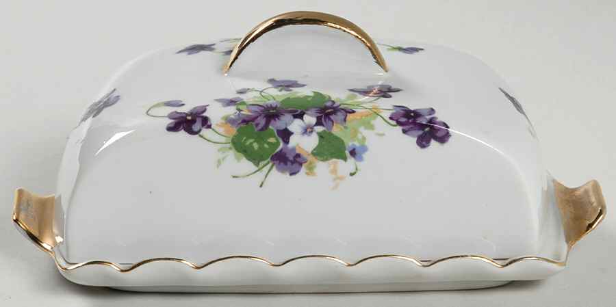 Sweet Violets 1/4 Lb Covered Butter by Lefton-1