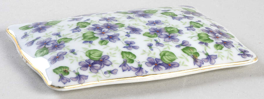 Violet Chintz Lid for Cigarette Box by Lefton-1