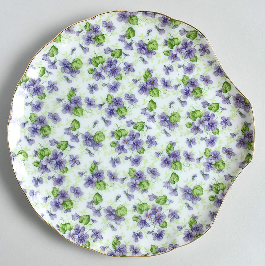 Violet Chintz Snack Plate by Lefton-1