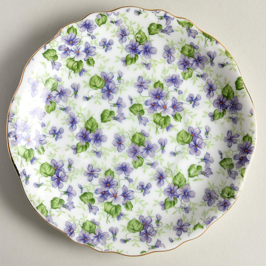 Violet Chintz Underplate for Jam/Jelly by Lefton-1