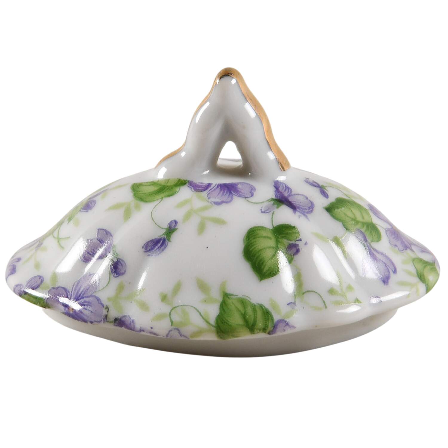 Violet Chintz Lid for Mini Sugar Bowl by Lefton-1