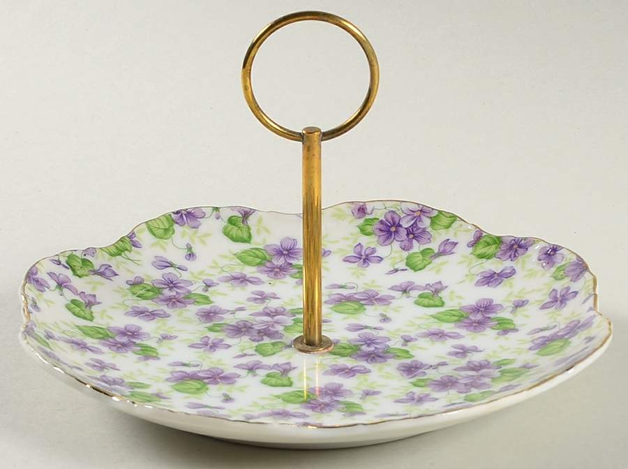 Violet Chintz Tidbit by Lefton-1