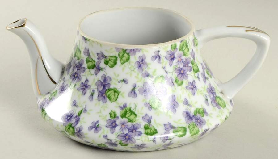 Violet Chintz Mini Stacking Teapot No Lid by Lefton-1