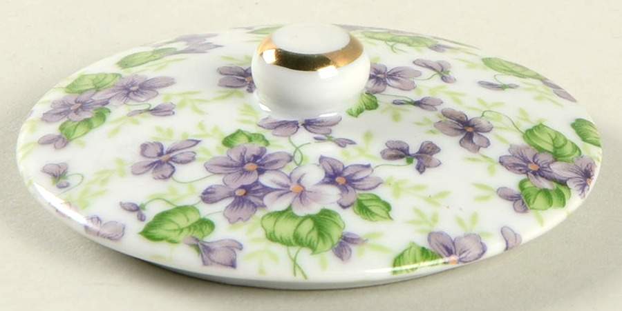 Violet Chintz Lid for Mini Stacking Teapot by Lefton-1
