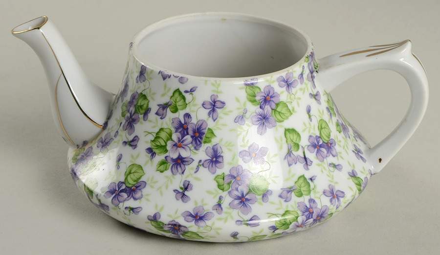 Violet Chintz Mini Stacking Teapot No Lid by Lefton-1