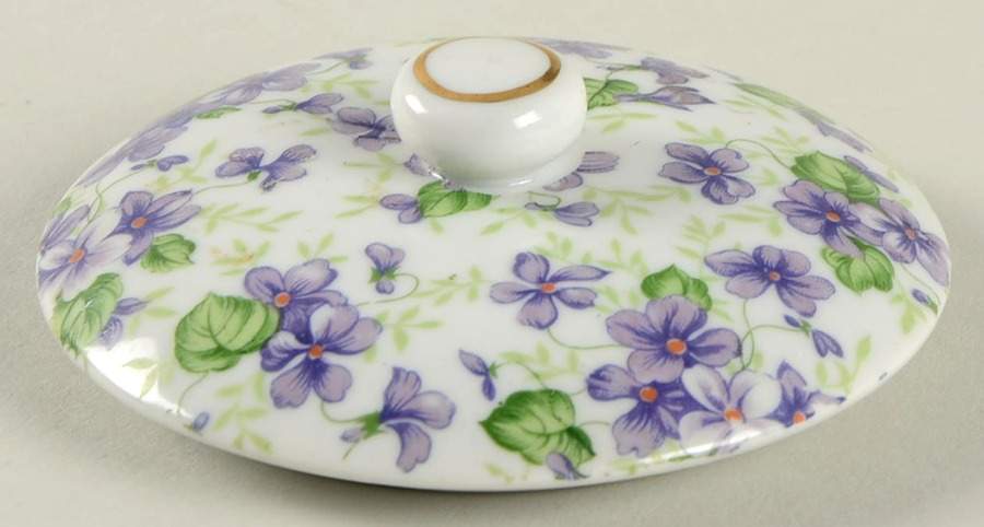 Violet Chintz Lid for Mini Stacking Teapot by Lefton-1