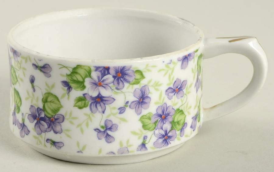 Violet Chintz Stacking Mini Open Sugar Bowl by Lefton-1