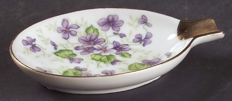 Violet Chintz Oval Ashtray by Lefton-1