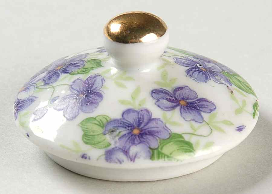 Violet Chintz Lid for Individual Sugar Bowl by Lefton-1