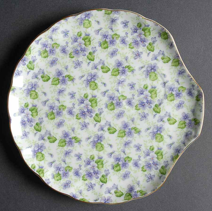 Violet Chintz Snack Plate by Lefton-1