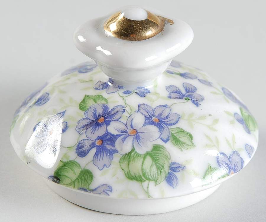 Violet Chintz Lid for Sugar Bowl by Lefton-1