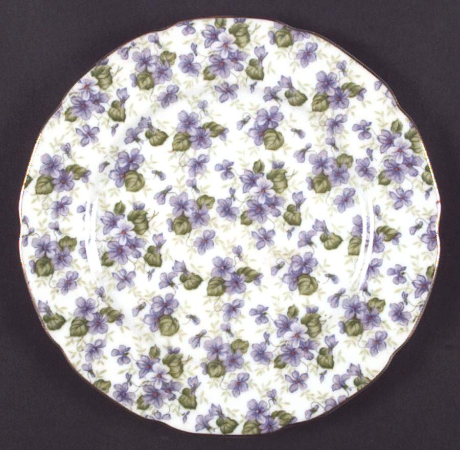 Violet Chintz Salad Plate by Lefton-1