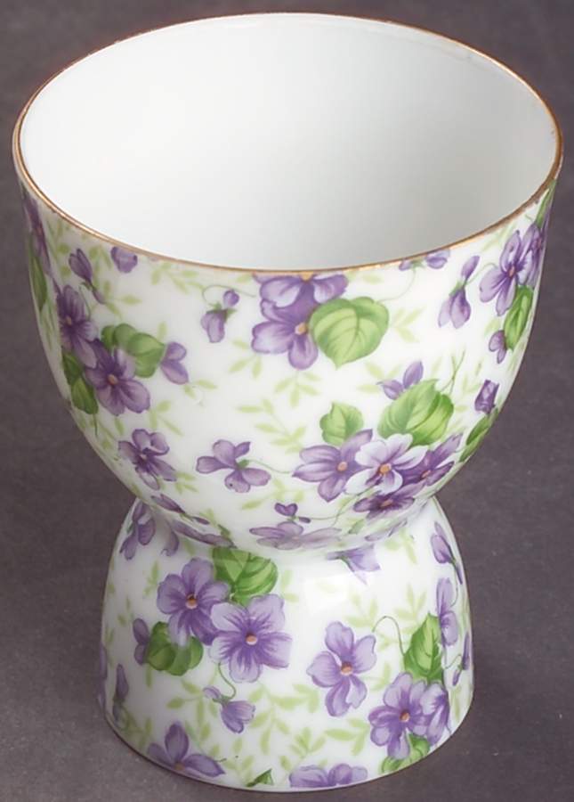 Violet Chintz Double Egg Cup by Lefton-1