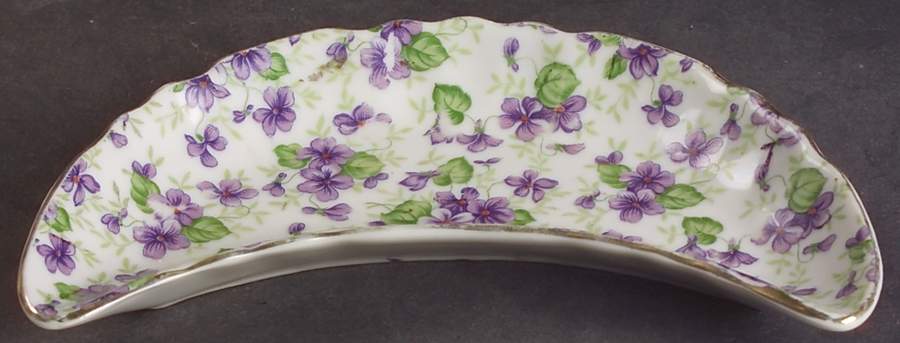 Violet Chintz Bone Dish by Lefton-1