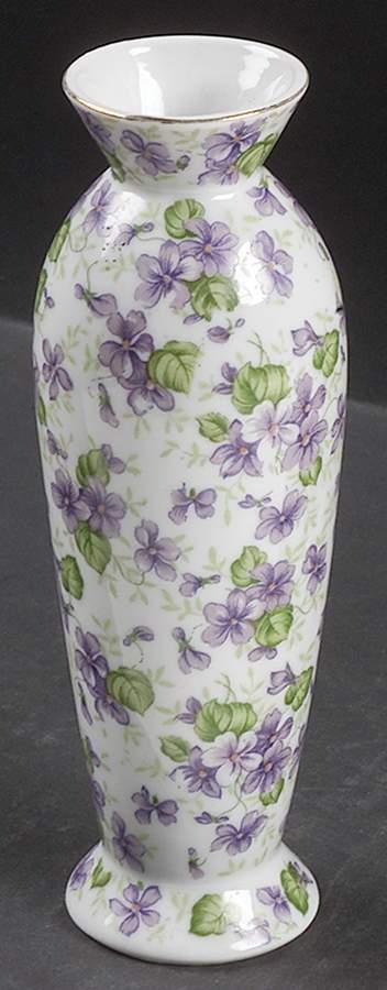 Violet Chintz 6" Bud Vase by Lefton-1