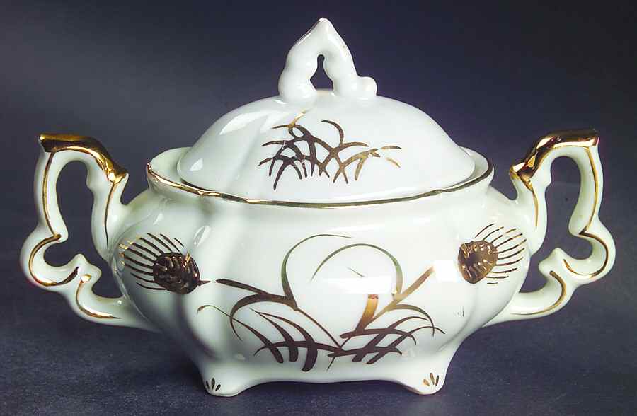 Wheat Mini Sugar Bowl & Lid by Lefton-1