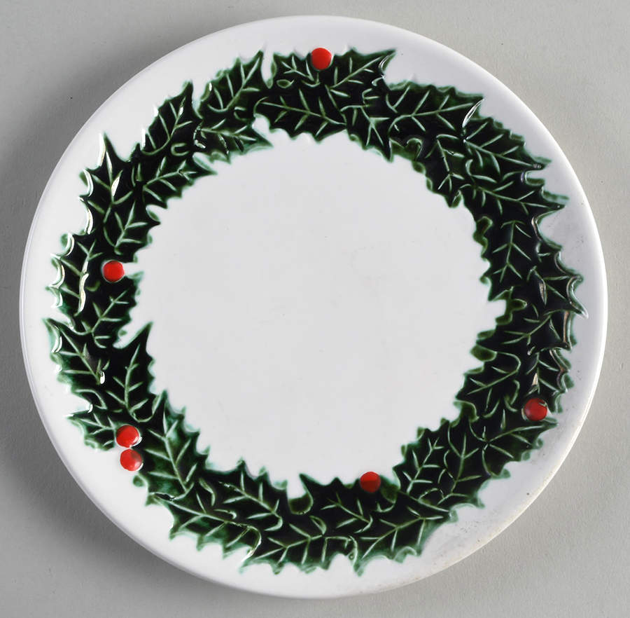 White Holly Salad Plate by Lefton-1