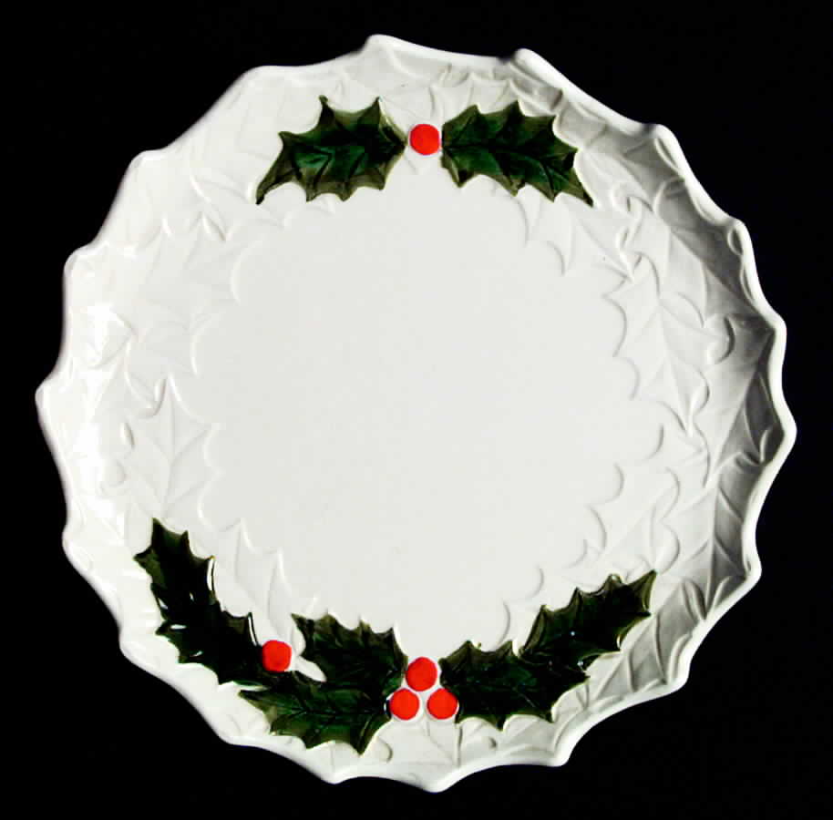 White Holly Luncheon Plate by Lefton-1